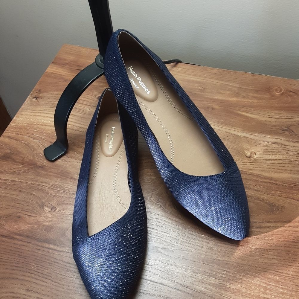 NWT Hush Puppies Sadie Royal Navy Knit Women Flat - 8.5